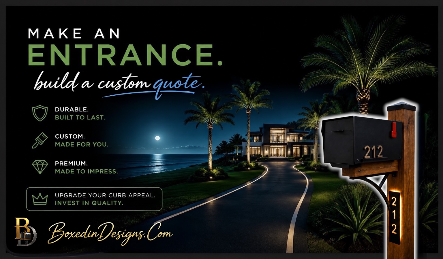 Boxed In Designs business card back