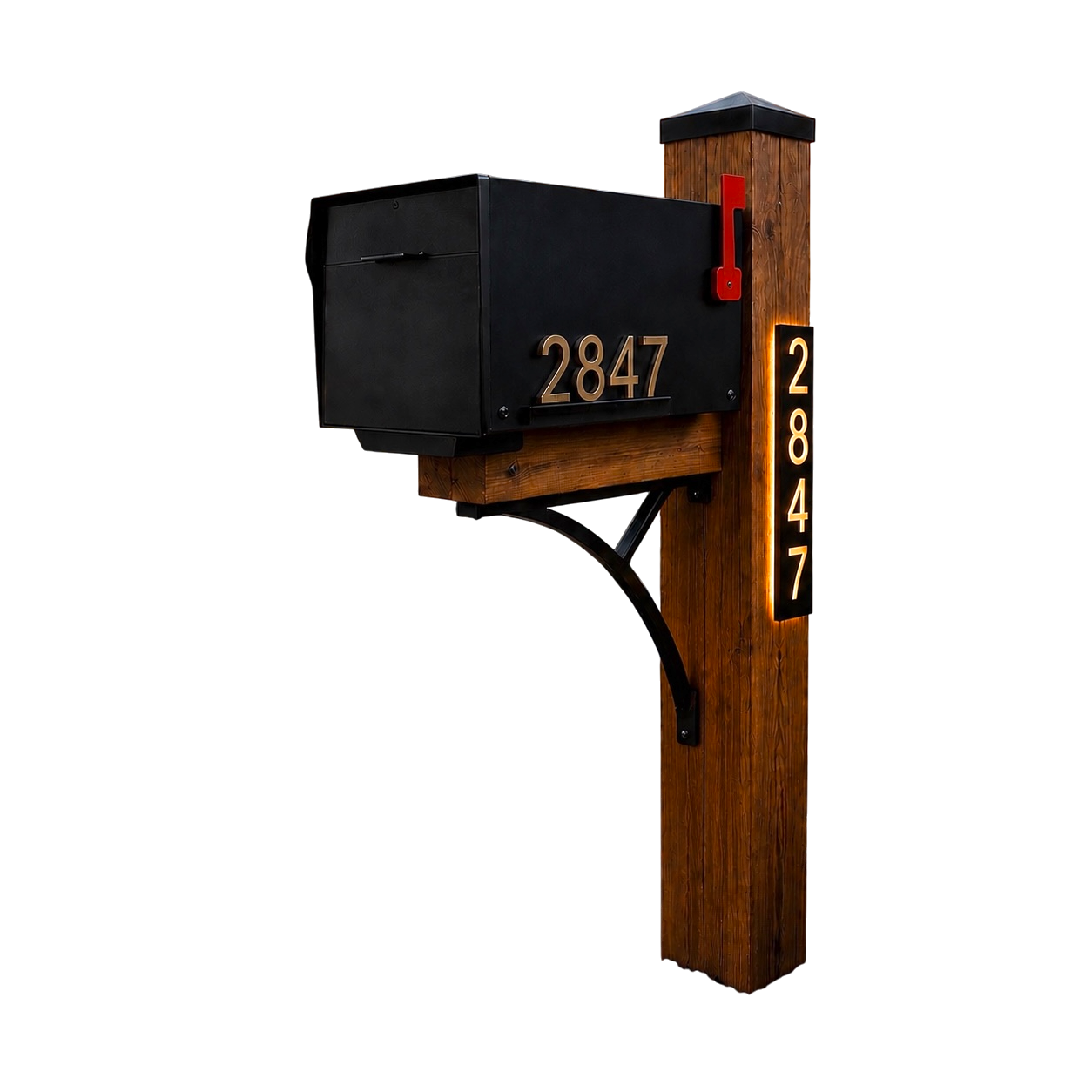 The Signature architectural wood and steel mailbox